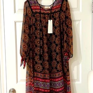 NWT Jonny Was Medallion Romance Silk Dress